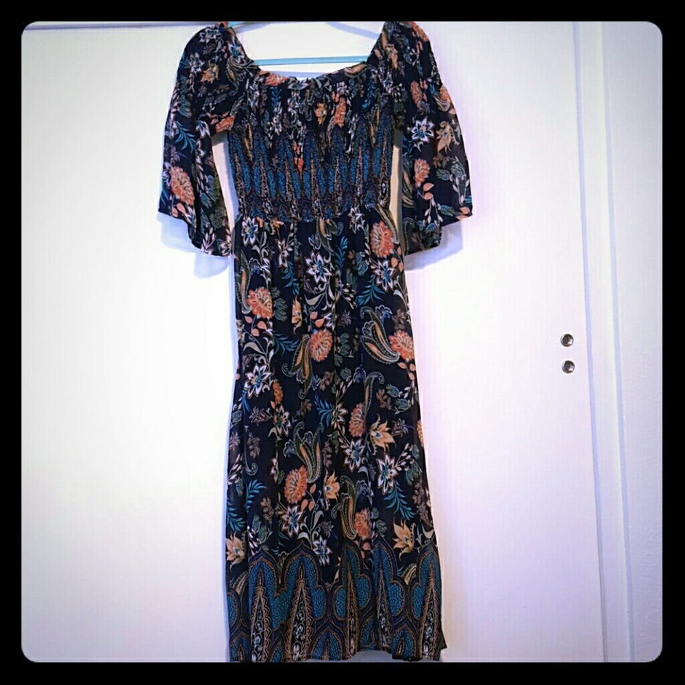 NWOT Navy patterned summer dress